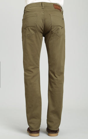 ZACH STRAIGHT LEG IN GREEN OLIVE TWILL - Mavi Jeans