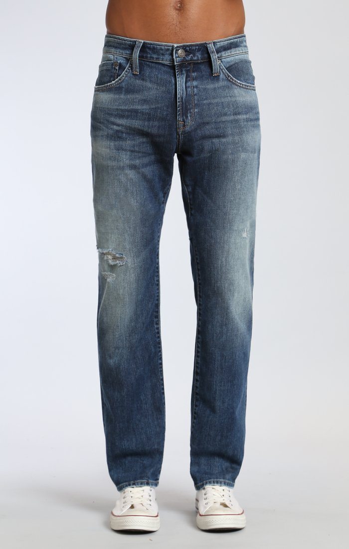 ZACH STRAIGHT LEG IN MID RIPPED AUTHENTIC VINTAGE - Mavi Jeans