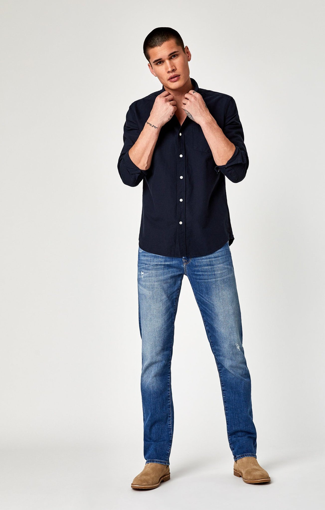 ZACH STRAIGHT LEG IN INDIGO CASHMERE - Mavi Jeans