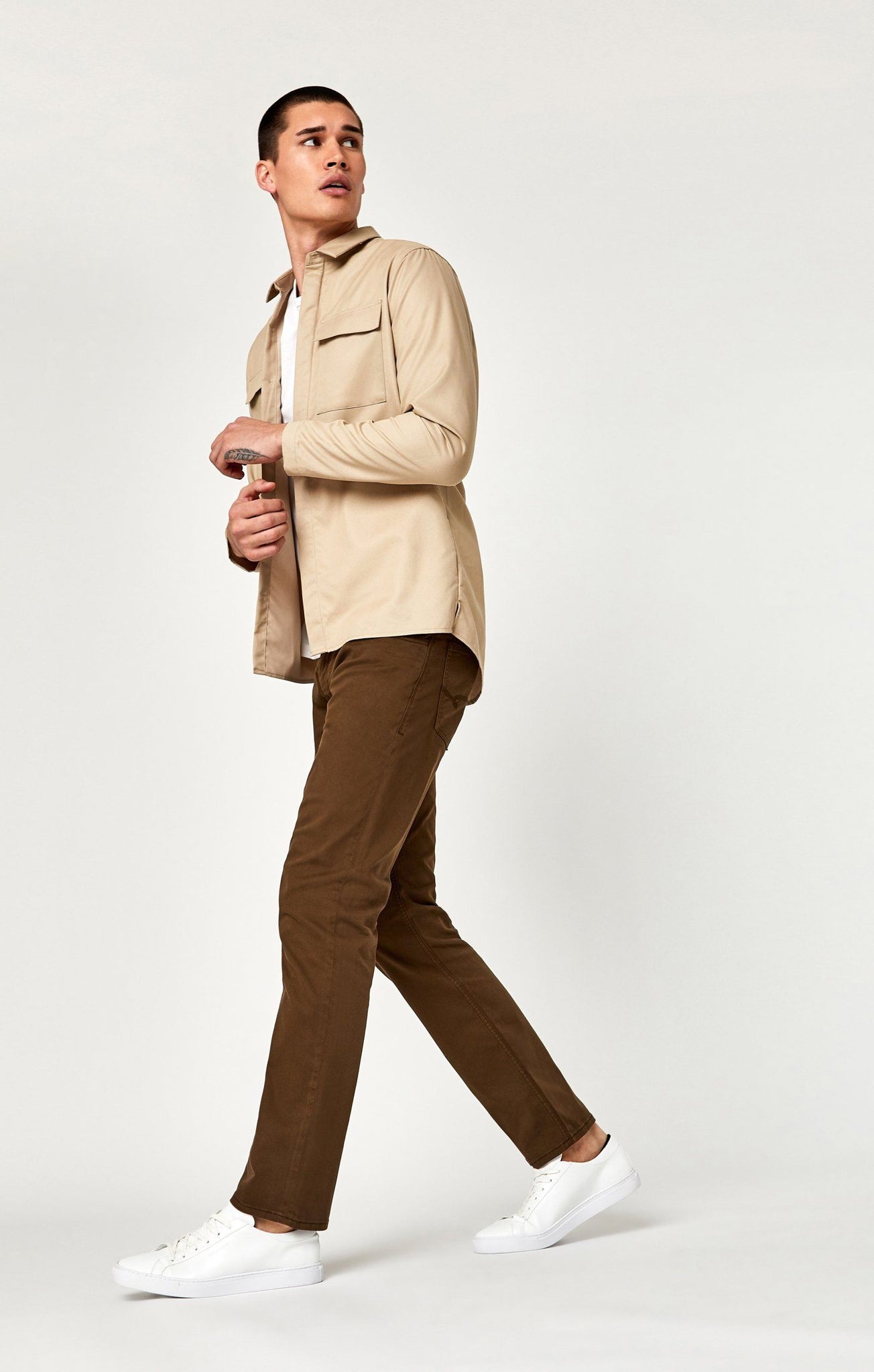 ZACH STRAIGHT LEG IN BROWN TWILL - Mavi Jeans