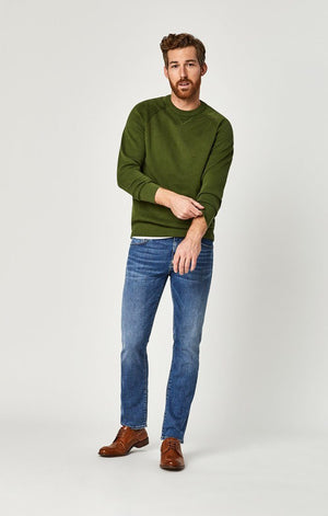 ZACH STRAIGHT LEG IN MID INDIGO CASHMERE - Mavi Jeans