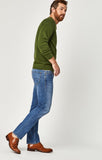 ZACH STRAIGHT LEG IN MID INDIGO CASHMERE - Mavi Jeans