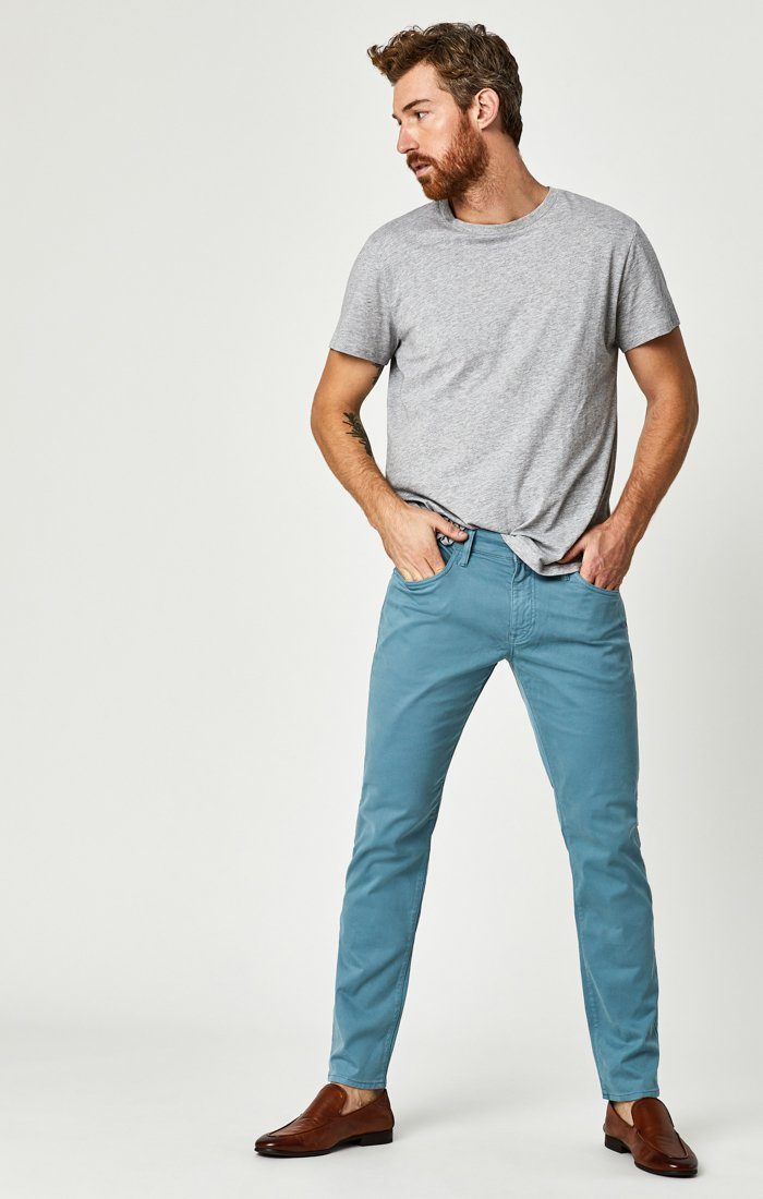 ZACH STRAIGHT LEG IN SMOKE BLUE SATEEN TWILL - Mavi Jeans