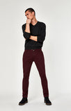 JOHNNY SLIM CHINO IN BURGUNDY TWILL - Mavi Jeans