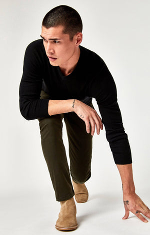 JOHNNY SLIM CHINO IN DARK GREEN TWILL - Mavi Jeans