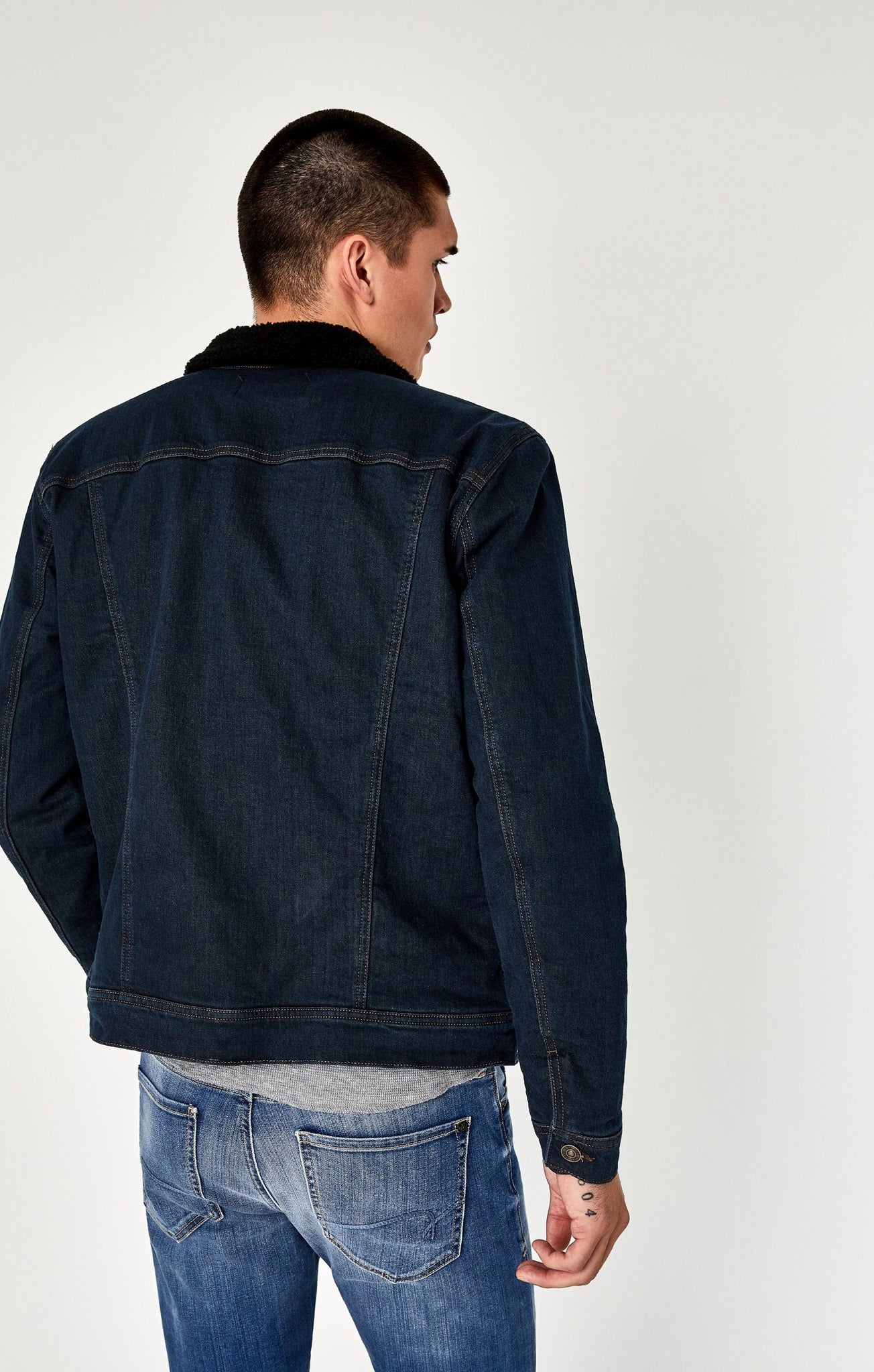 FRANK JACKET IN SHADED RINSE SHERPA - Mavi Jeans