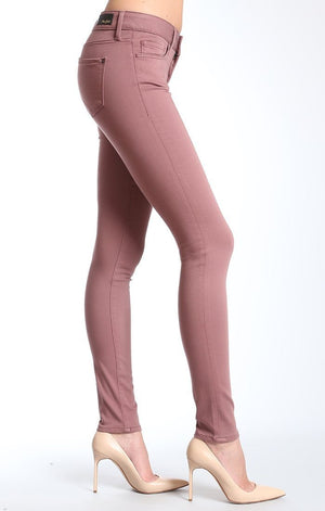 ALEXA SKINNY IN DEEP MAUVE GOLD SATEEN - Mavi Jeans