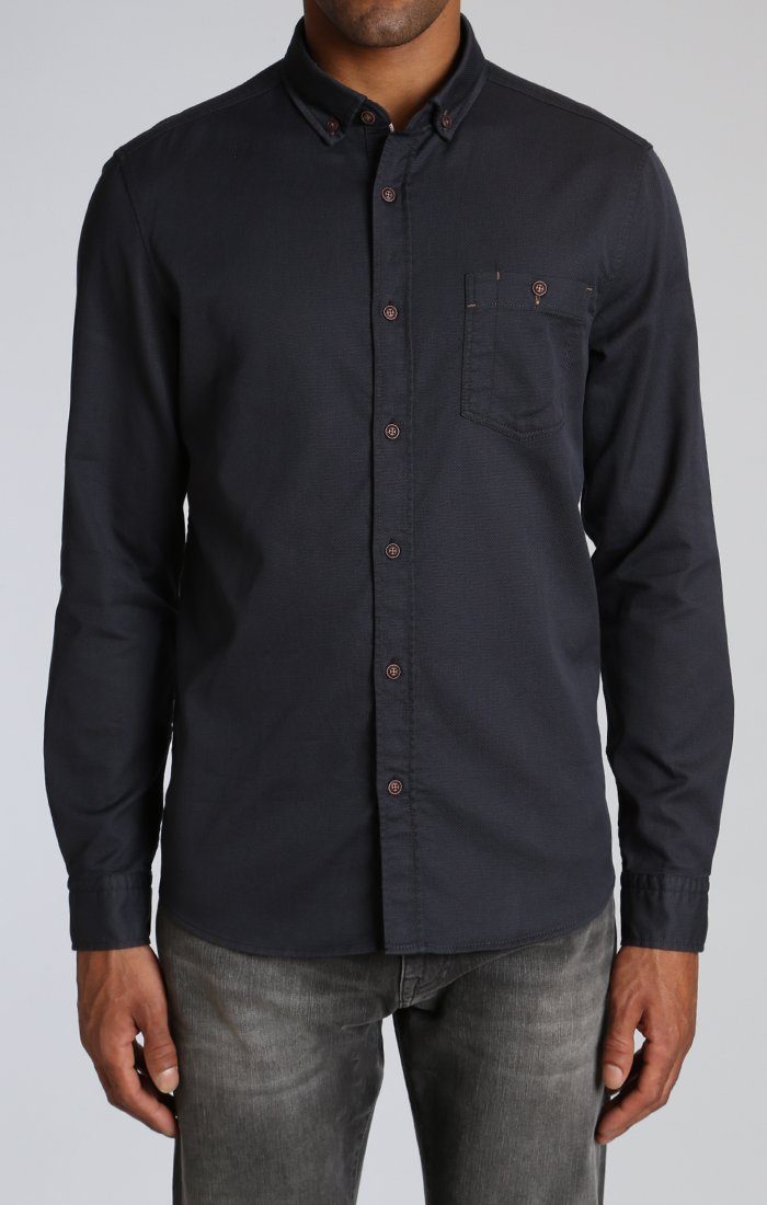 SLIM FIT SINGLE POCKET SHIRT IN RAVEN - Mavi Jeans