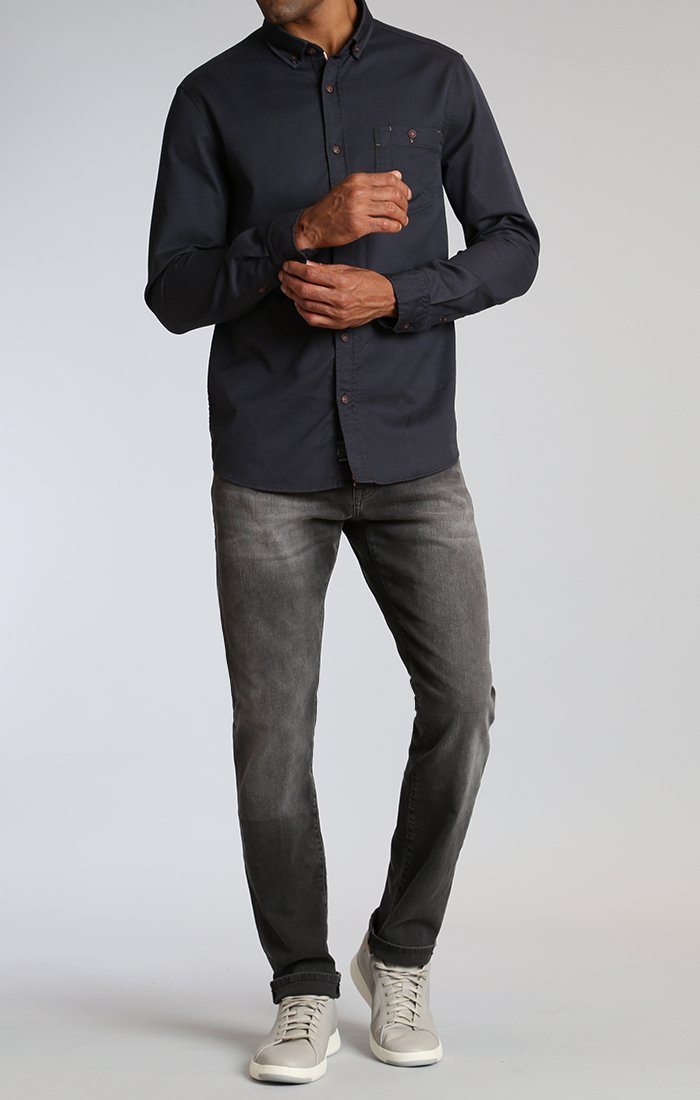 SLIM FIT SINGLE POCKET SHIRT IN RAVEN - Mavi Jeans