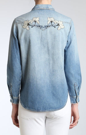 SANDY SHIRT IN VINTAGE ROSE EMBROIDERY - Mavi Jeans