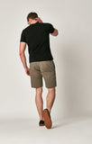 MATTEO SHORTS IN DUSTY OLIVE SATEEN TWILL - Mavi Jeans
