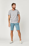 JACOB SHORTS IN SMOKE BLUE SATEEN TWILL - Mavi Jeans
