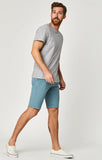 JACOB SHORTS IN SMOKE BLUE SATEEN TWILL - Mavi Jeans