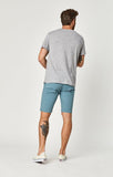 JACOB SHORTS IN SMOKE BLUE SATEEN TWILL - Mavi Jeans