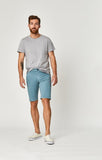 JACOB SHORTS IN SMOKE BLUE SATEEN TWILL - Mavi Jeans