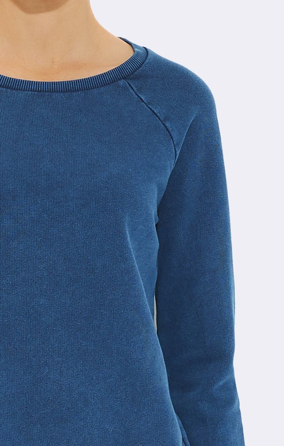 ZIPPED DETAILED SWEATSHIRT BLUE - Mavi Jeans