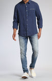 LINEN SLIM FIT SHIRT IN PIN STRIPE - Mavi Jeans