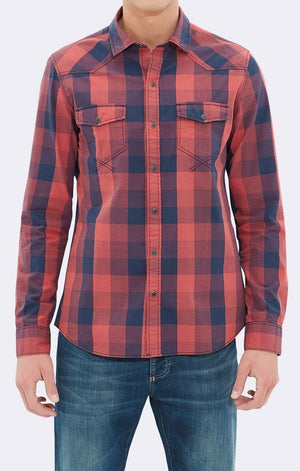 CHECKED SHIRT - BRICK RED - Mavi Jeans