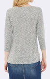 THREE-QUARTER SLEEVE TOP - GREY - Mavi Jeans