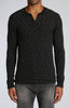 LONG SLEEVE HENLEY IN BLACK RIBBED - Mavi Jeans