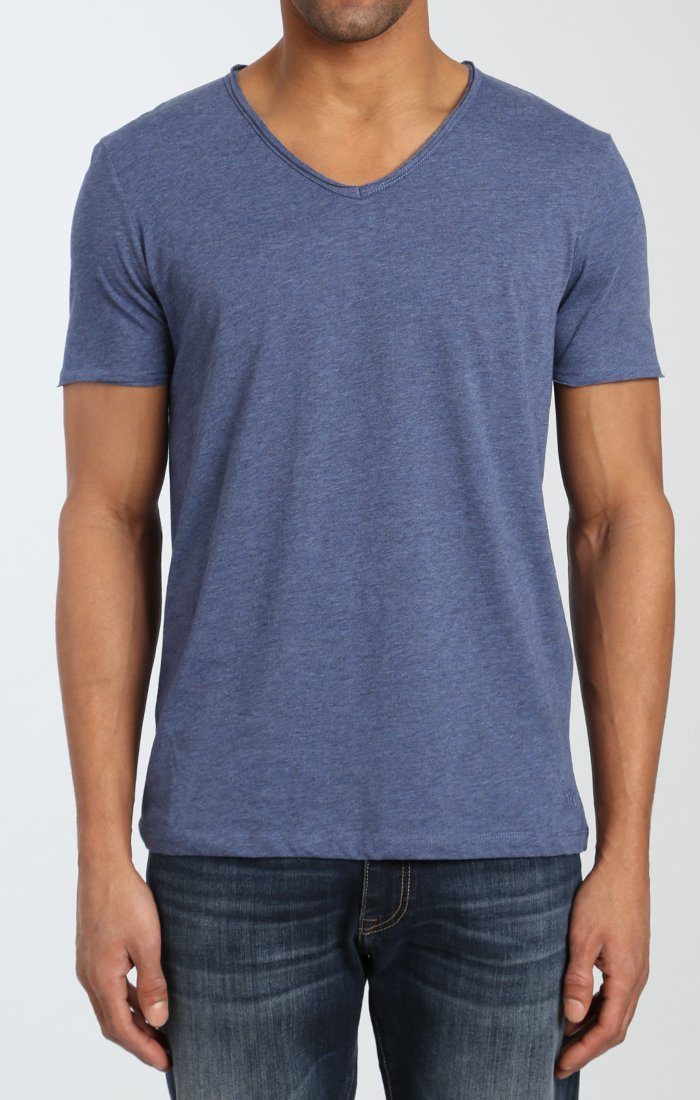 BASIC V-NECK TEE IN INDIGO - Mavi Jeans