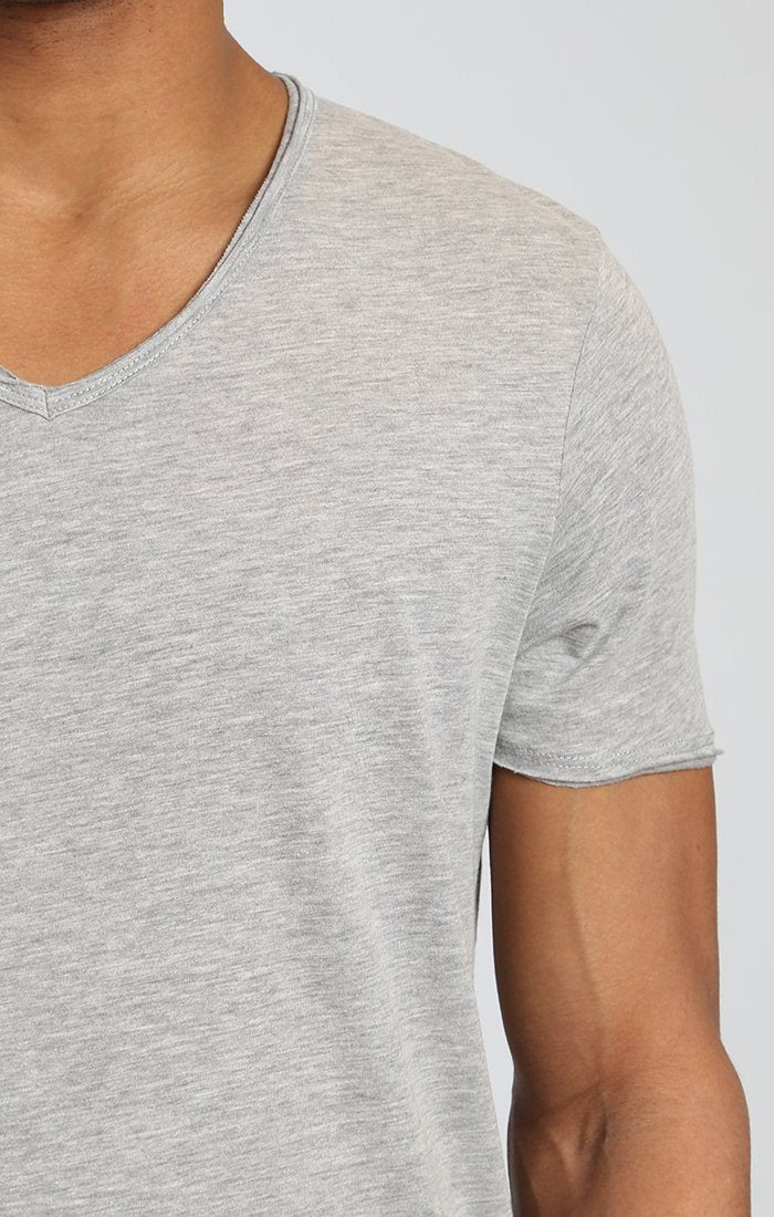 BASIC V-NECK TEE IN GREY - Mavi Jeans