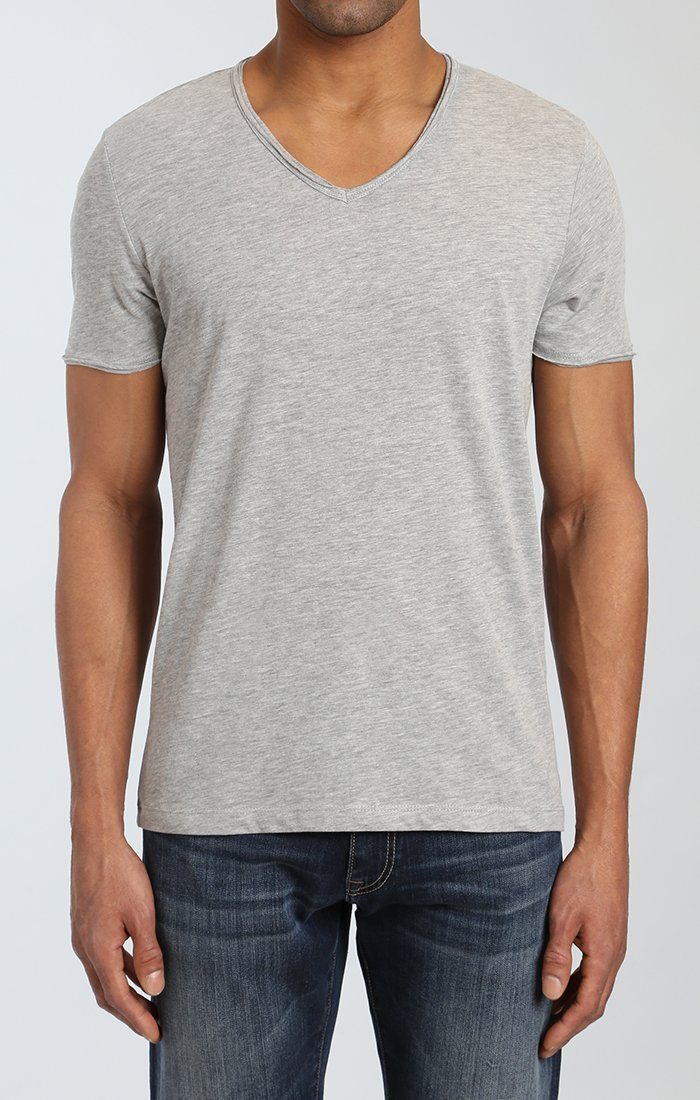 BASIC V-NECK TEE IN GREY - Mavi Jeans