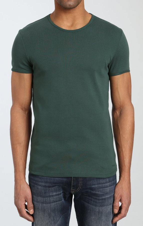 FITTED BASIC SHORT SLEEVE TEE IN DARK SPRUCE - Mavi Jeans