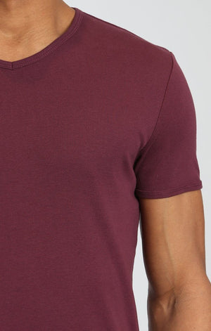 FITTED BASIC SHORT SLEEVE TEE IN FIG - Mavi Jeans