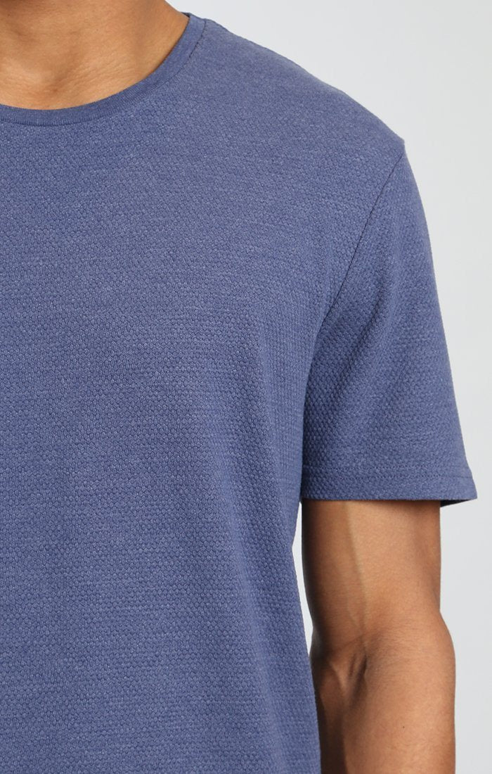 SHORT SLEEVE TEXTURED TEE IN INDIGO - Mavi Jeans