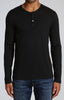 LONG SLEEVE HENLEY IN BLACK - Mavi Jeans