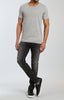 FOLDED SHORT SLEEVE TEE IN HEATHER GREY - Mavi Jeans