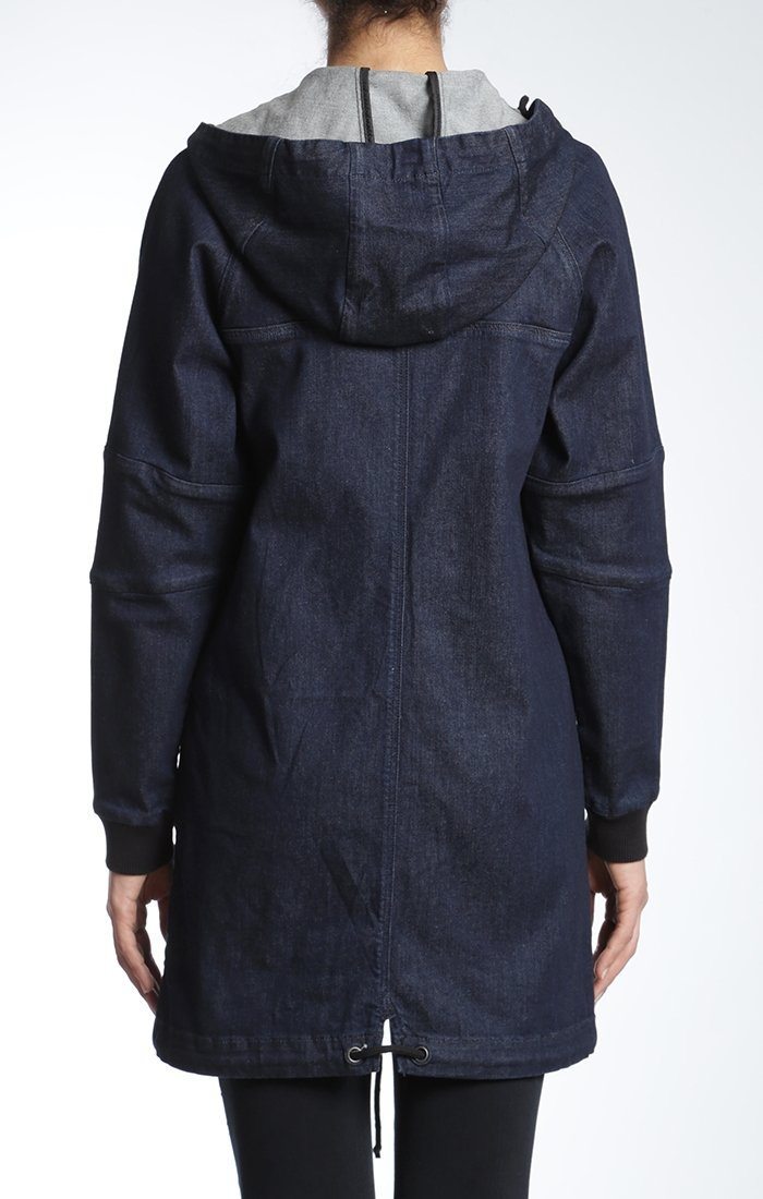 SARA HOODED JACKET IN RINSE DENIM - Mavi Jeans