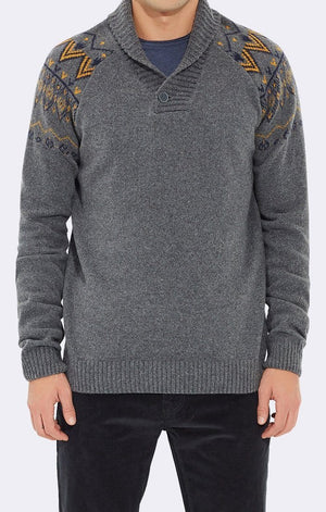 SHAWL NECK PRINT SWEATER - Mavi Jeans