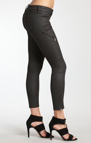 VICTORIA ZIP SKINNY IN BLACK GOLD JEATHER - Mavi Jeans