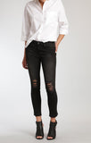 ADRIANA ANKLE SUPER SKINNY  IN BLACK DESTRUCTED TR - Mavi Jeans