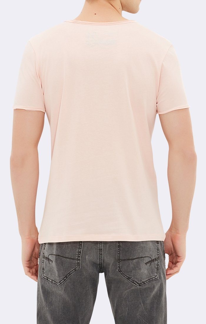 BASIC V-NECK TEE - DUSTY PINK - Mavi Jeans