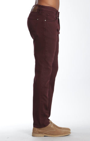 JAKE SLIM LEG IN BURGUNDY COLORED DENIM - Mavi Jeans