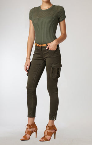 JULIETTE SKINNY CARGO IN MILITARY SATEEN - Mavi Jeans