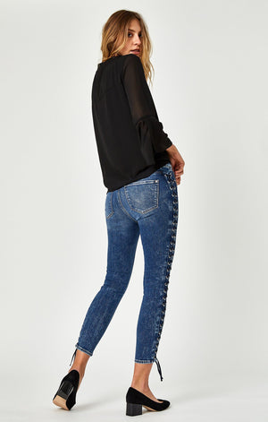 TESS SUPER SKINNY IN DARK EYELET - Mavi Jeans