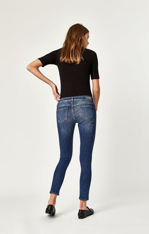 TESS SUPER SKINNY IN BURGUNDY VELVET STRIPE - Mavi Jeans