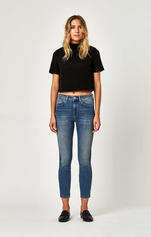 TESS SUPER SKINNY IN BLACK VELVET STRIPE - Mavi Jeans