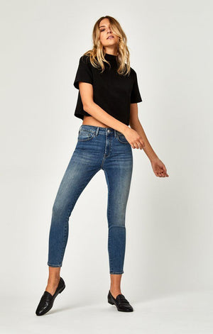 TESS SUPER SKINNY IN BLACK VELVET STRIPE - Mavi Jeans