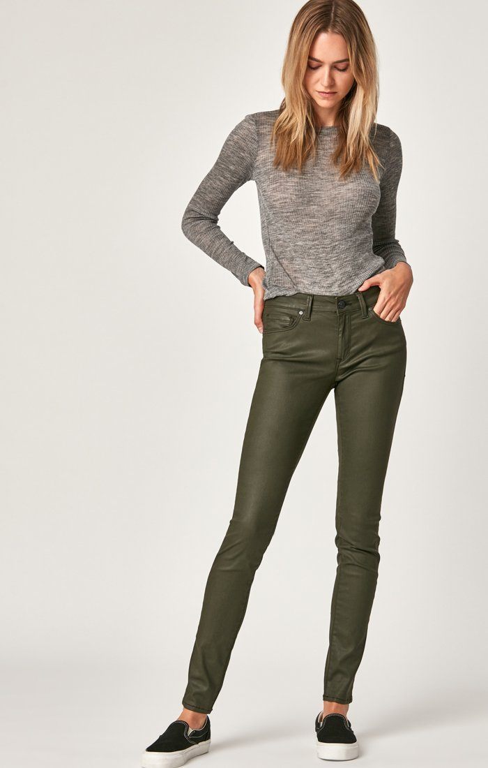 TESS SUPER SKINNY IN KHAKI JEATHER - Mavi Jeans