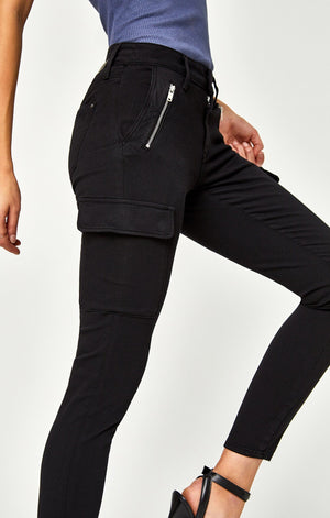 JULIETTE SKINNY CARGO IN BLACK TWILL - Mavi Jeans