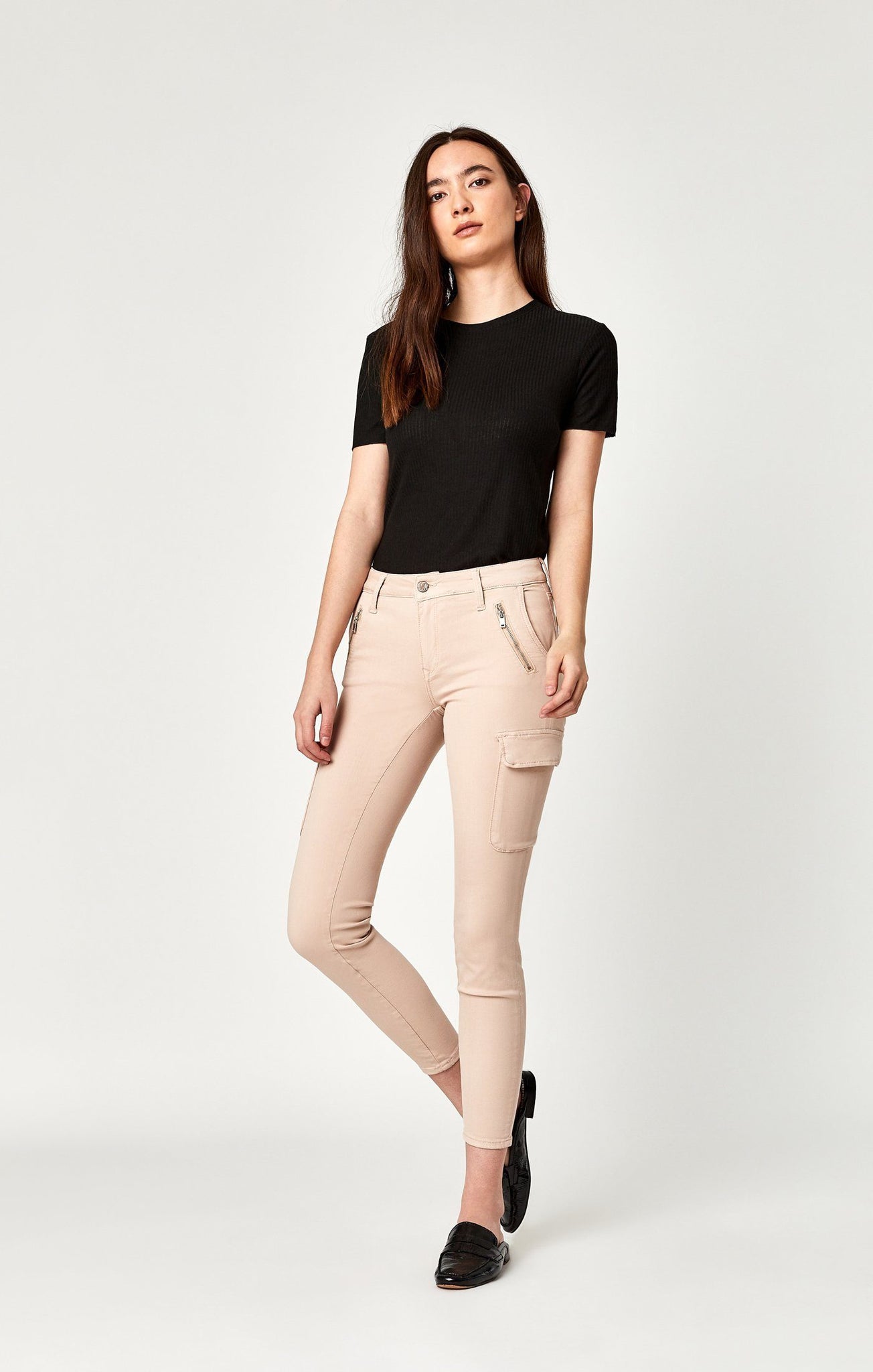 JULIETTE SKINNY CARGO IN LT PEACH TWILL - Mavi Jeans