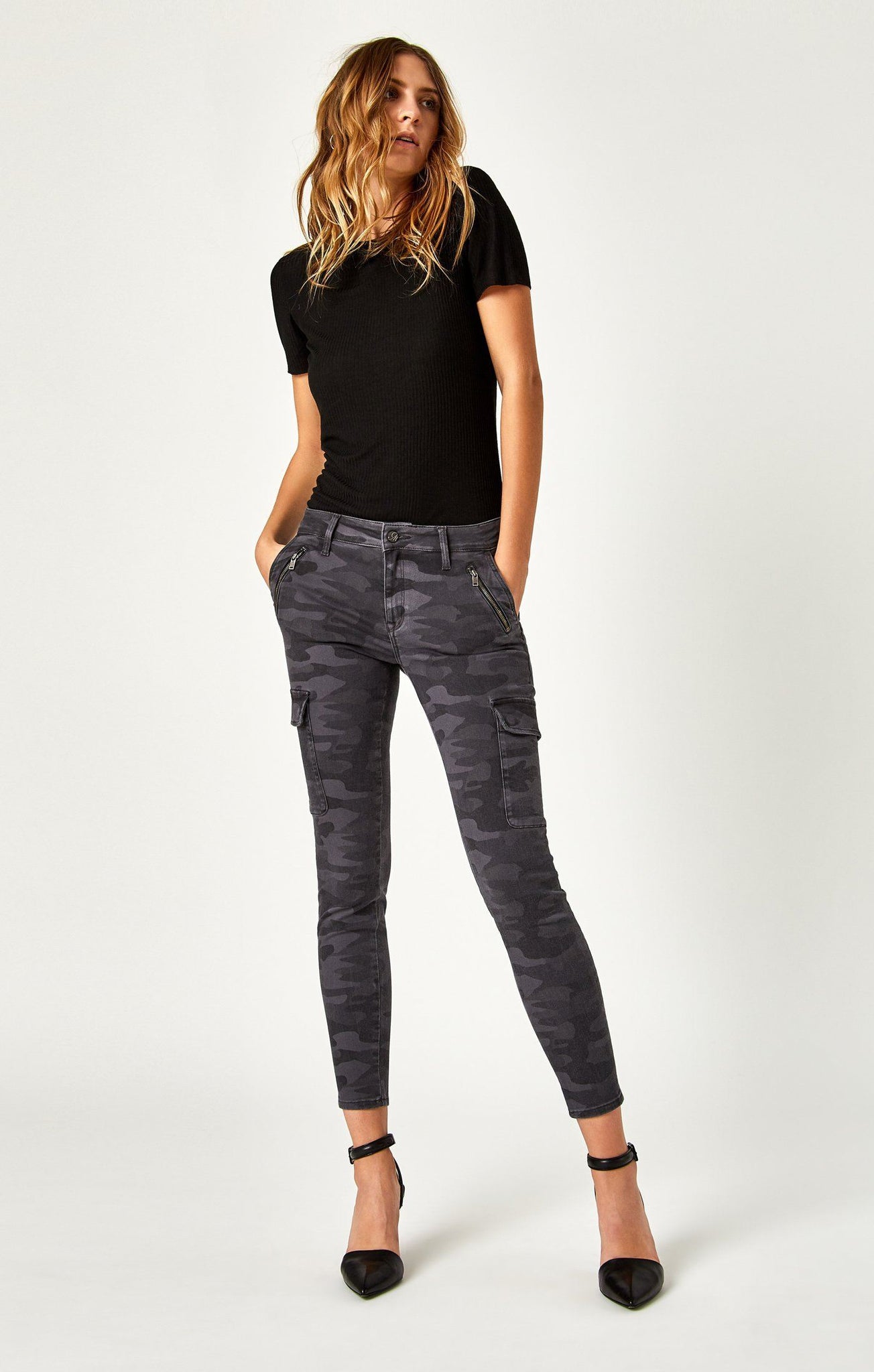 JULIETTE SKINNY CARGO IN SMOKE CAMO - Mavi Jeans