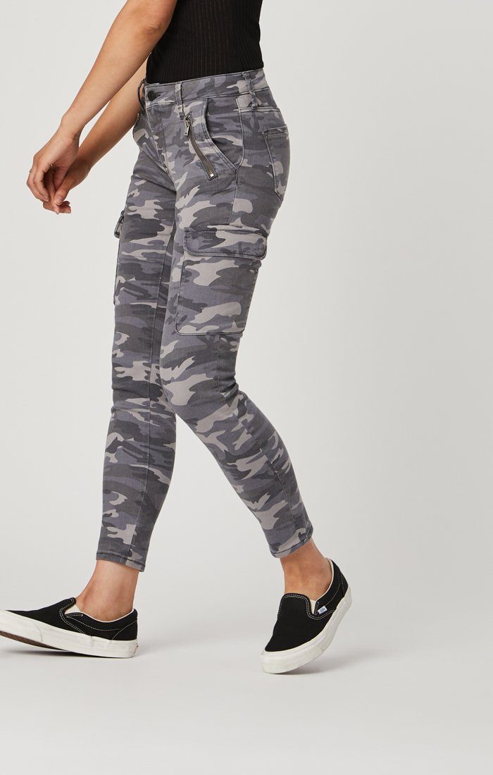 JULIETTE SKINNY CARGO IN GREY CAMO STR - Mavi Jeans