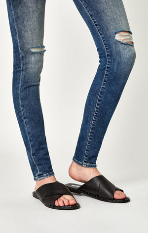 LUCY SUPER SKINNY IN DARK RIPPED NOLITA - Mavi Jeans