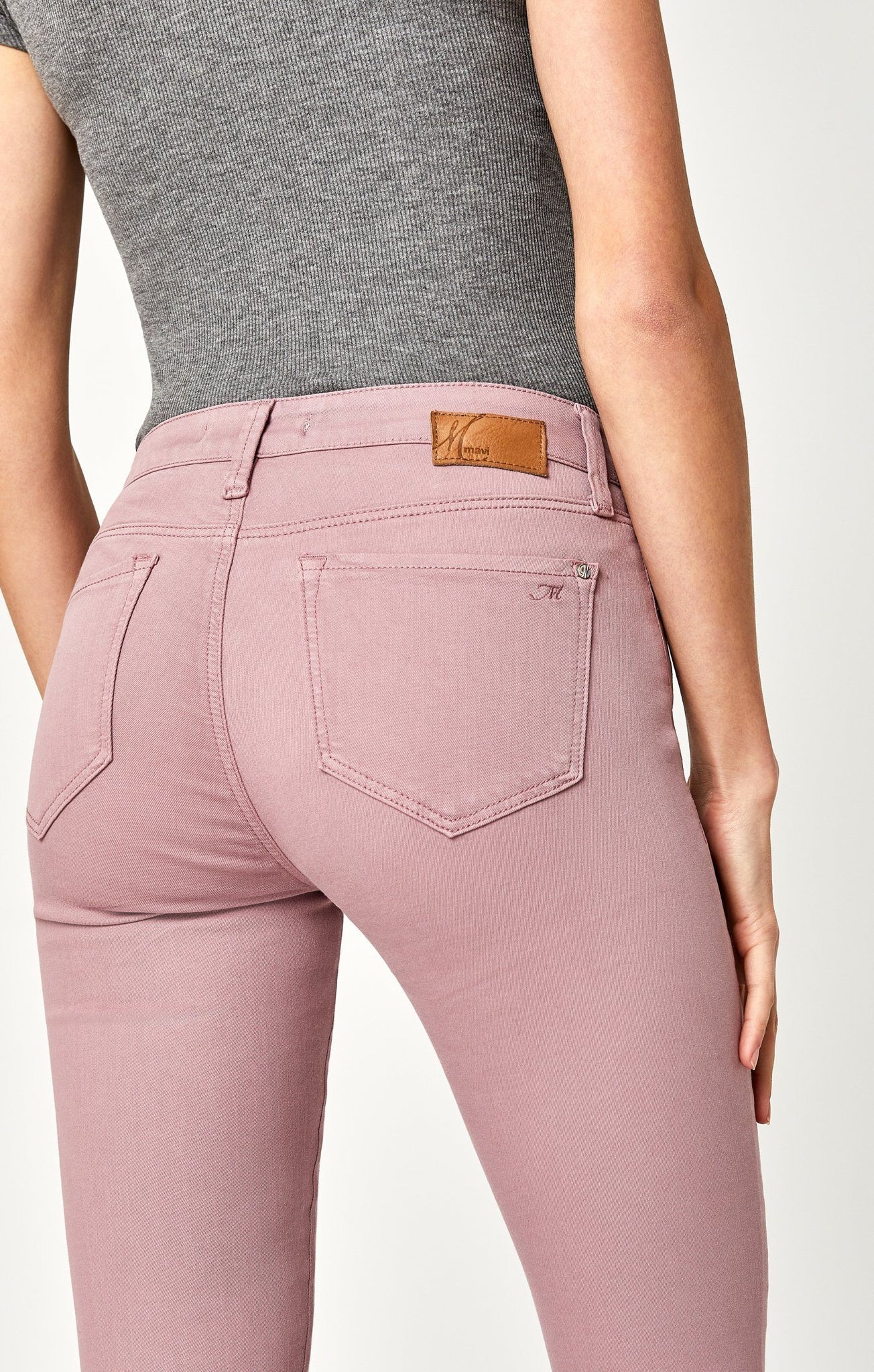 ADRIANA ANKLE ZIP SKINNY IN LT ROSE TWILL - Mavi Jeans